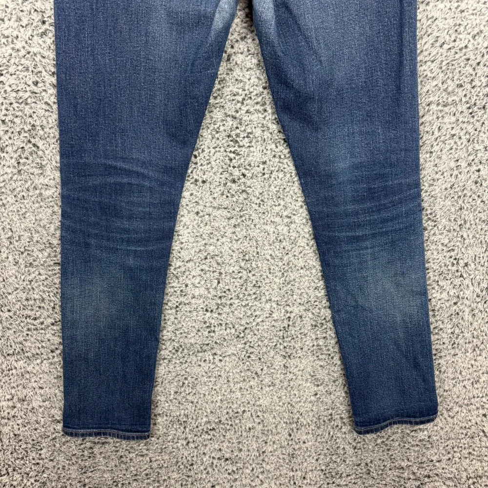 Uniqlo Selvedge Jeans Mens 31x32 Blue Dark Denim Slim Straight Faded Whiskers - Picture 14 of 15